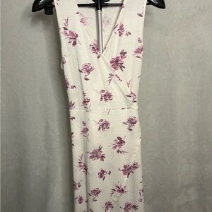 41 Hawthorn Cream and Pink Floral Midi Dress
